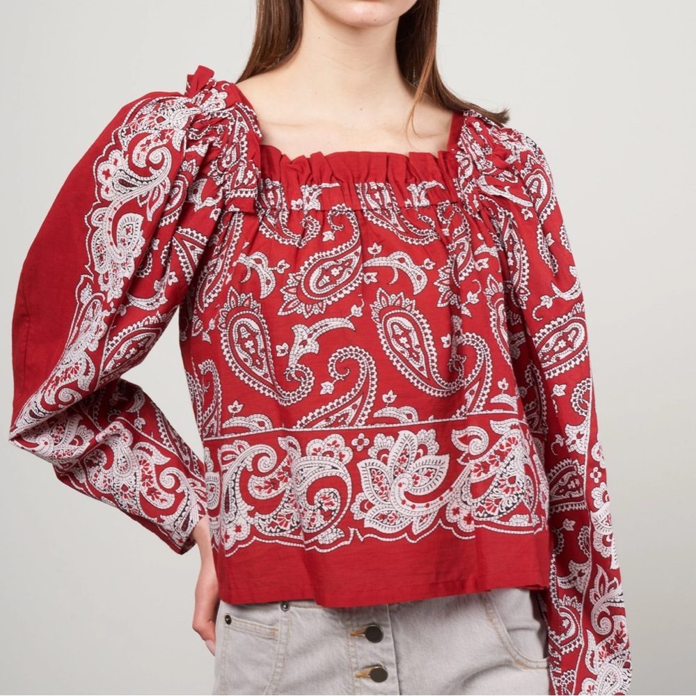 SEA New York theodora paisley print long sleeve top- NWT